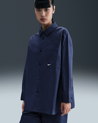 韓国 [NIKE] スポーツウェア ポプリン ルーズ長袖 (2color) AS+W+NSW+NK+CHLL+PPLN+LS+BTN+T.png